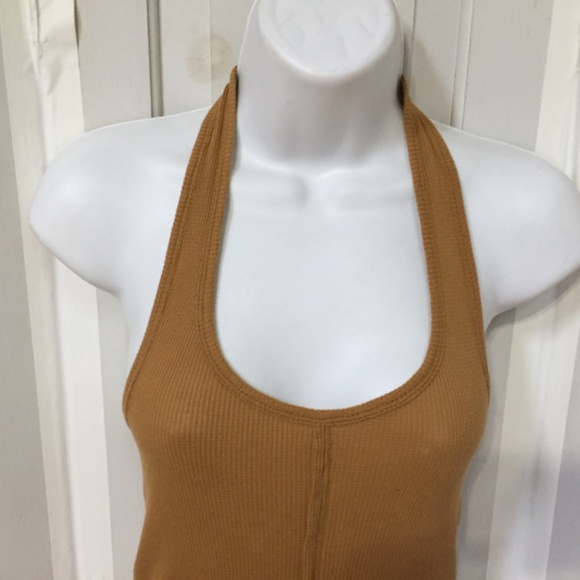 Anthropologie We the Free Tan Ribbed Halter Tank Top - Picture 5 of 14